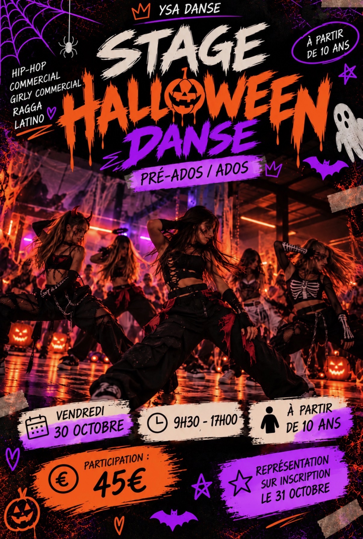 Stage Halloween danse pré-ados / ados — vendredi 30 octobre, dès 10 ans